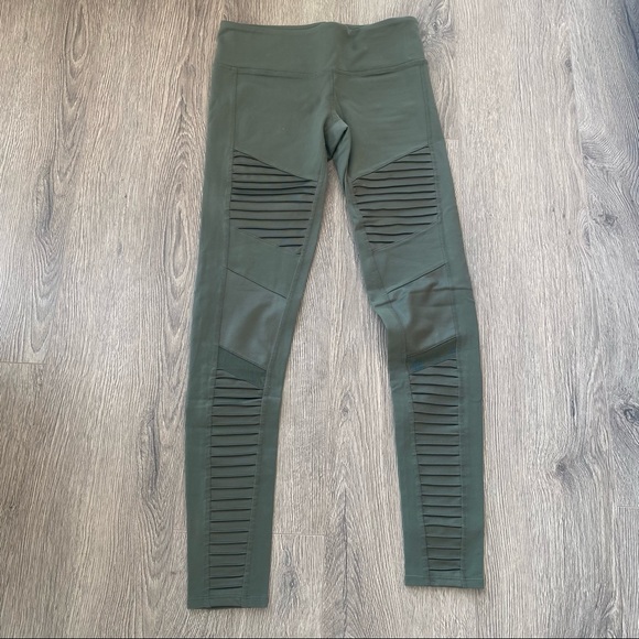 ALO Yoga Womens High Waist Moto Leggings - Seagrass - Picture 3 of 3